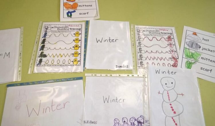 Οι μαθητές του Προνηπιαγωγείου μαθαίνουν τον χειμώνα στο μάθημα των Αγγλικών