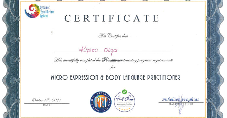 Micro Expressions & Body Language Practitioner Certification