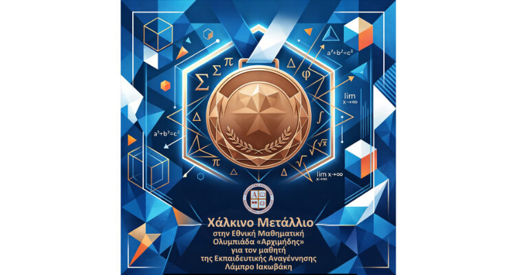 Χάλκινο μετάλλιο στην Εθνική Μαθηματική Ολυμπιάδα «Αρχιμήδης» για τον μαθητή της Εκπαιδευτικής Αναγέννησης Λάμπρο Ιακωβάκη