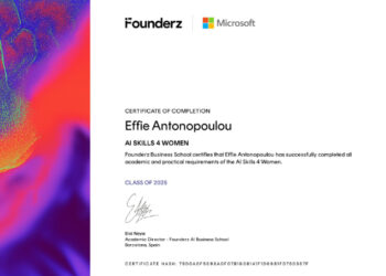 Η κα Έφη Αντωνοπούλου, AI Education Specialist & CS Professor της Εκπαιδευτικής Αναγέννησης, ολοκλήρωσε το πρόγραμμα “AI Skills 4 Women”