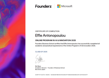 Επιτυχής Ολοκλήρωση του Προγράμματος AI & Innovation από την κα Έφη Αντωνοπούλου